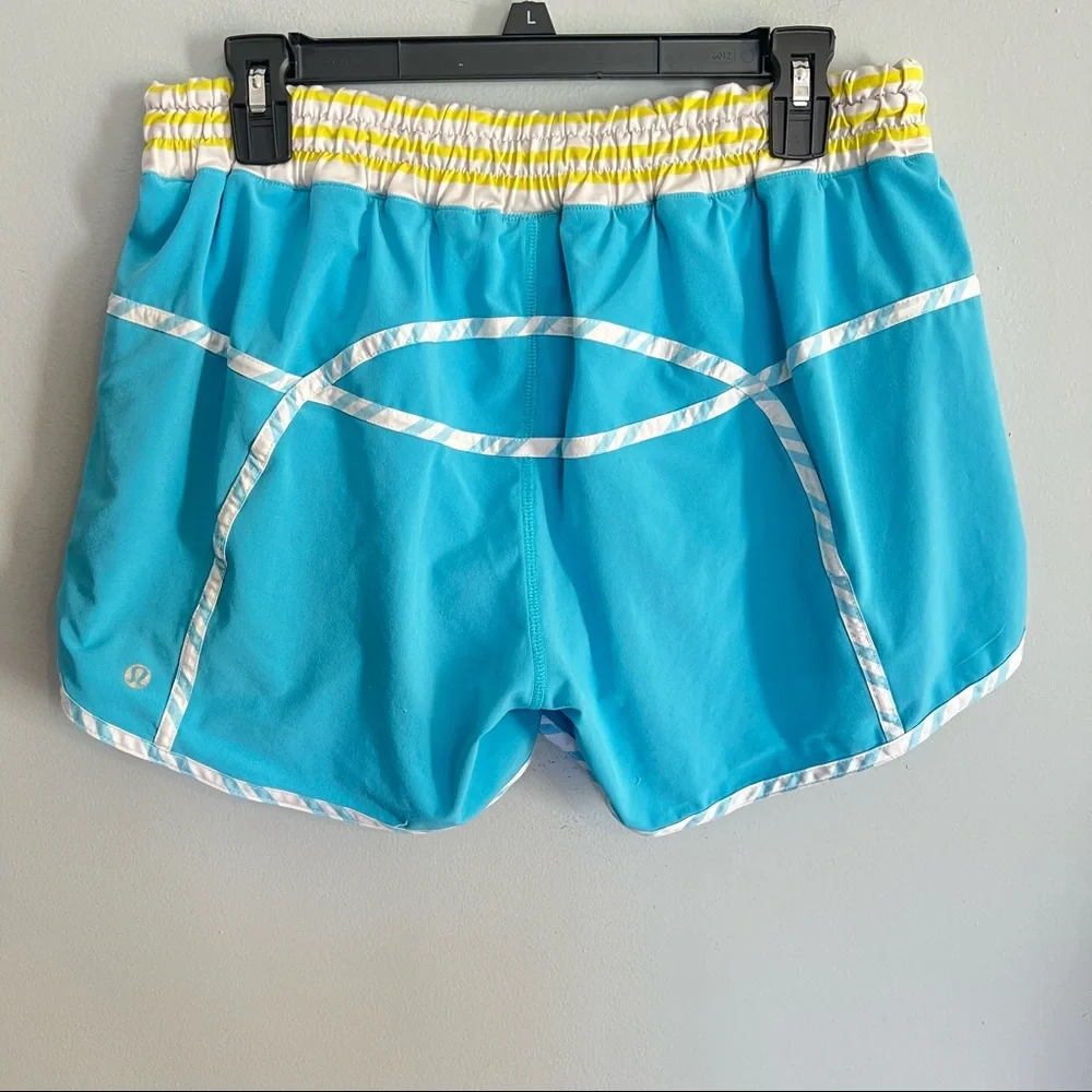 Lululemon Tracker Short 4" Blue/Yellow/White Shorts - Picture 7 of 8